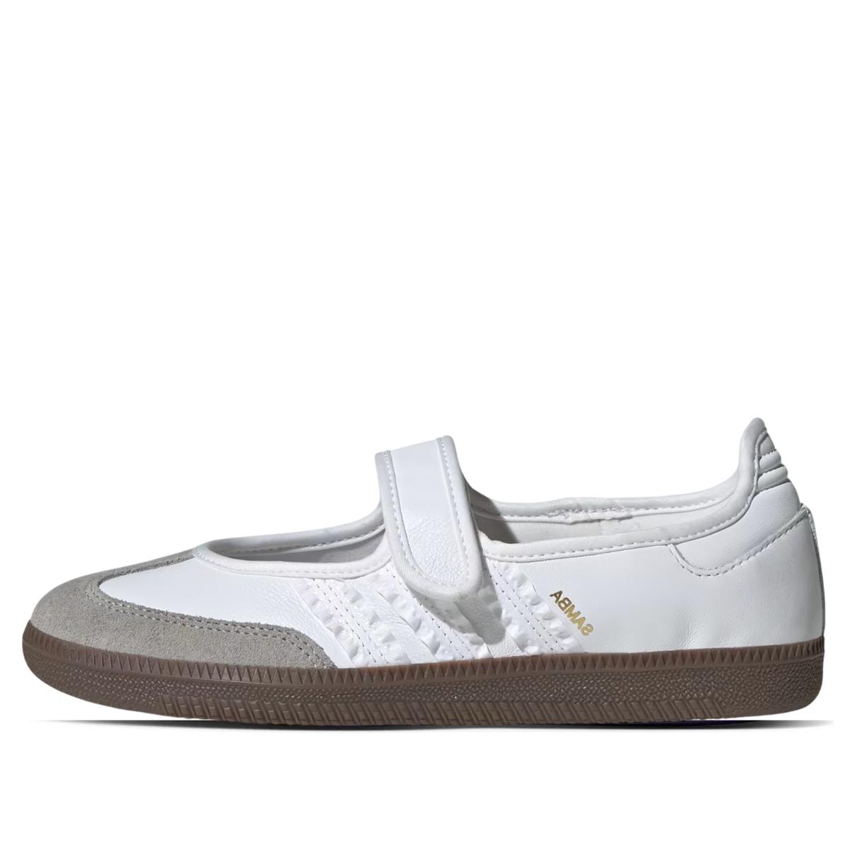 Giày Adidas Samba Jane Cloud White KZ6692 chụp cận phần quai dán và đế gum