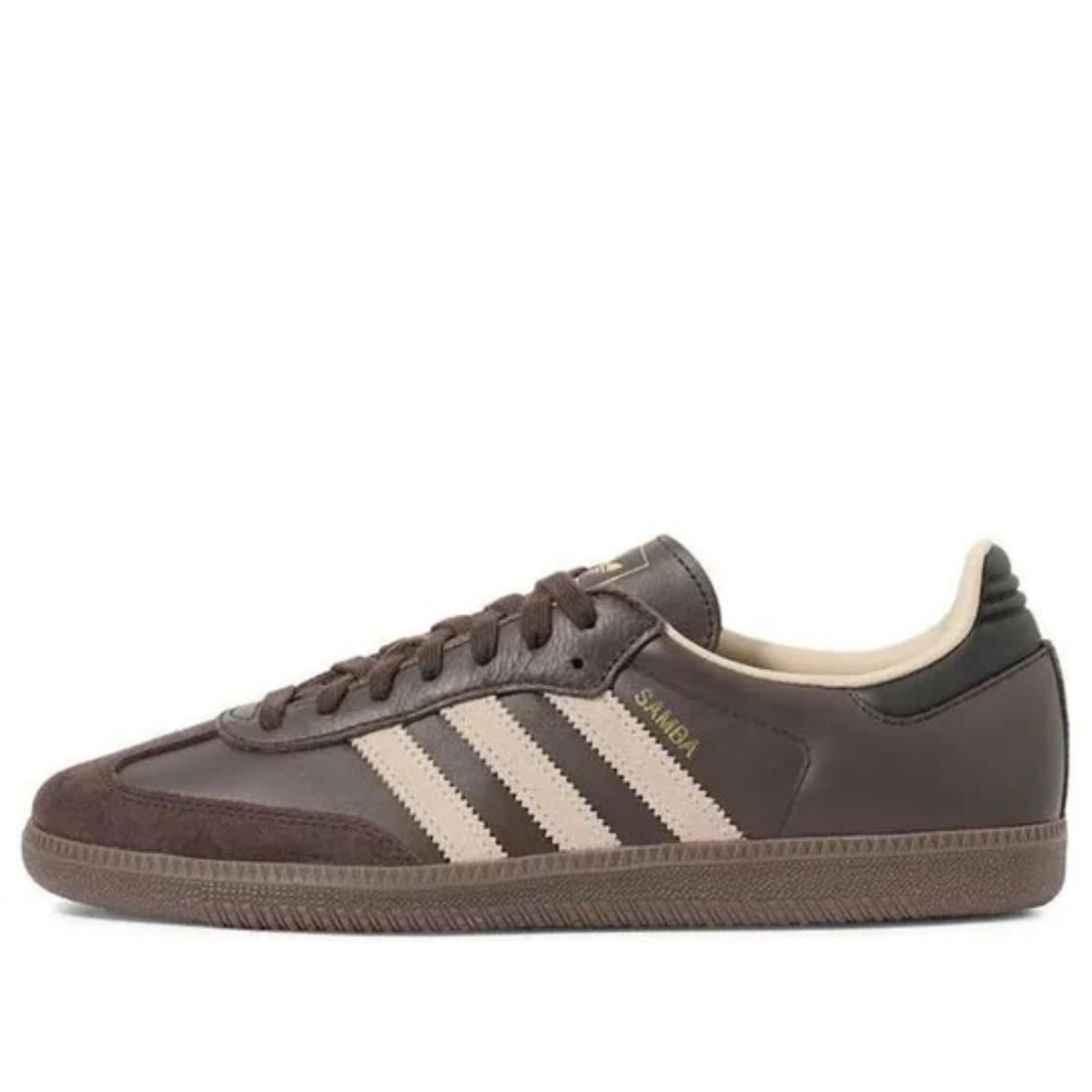 Giày adidas Samba OG Dark Brown Beige Gum JI0217 chụp toàn thân