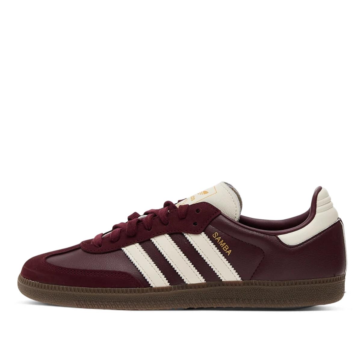 Giày adidas Samba OG Maroon Off White Gum JR8844 màu đỏ rượu phối sọc trắng